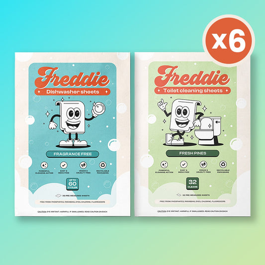 6x Dishwasher Sheets + 6x Toilet Cleaning Sheets Bundle