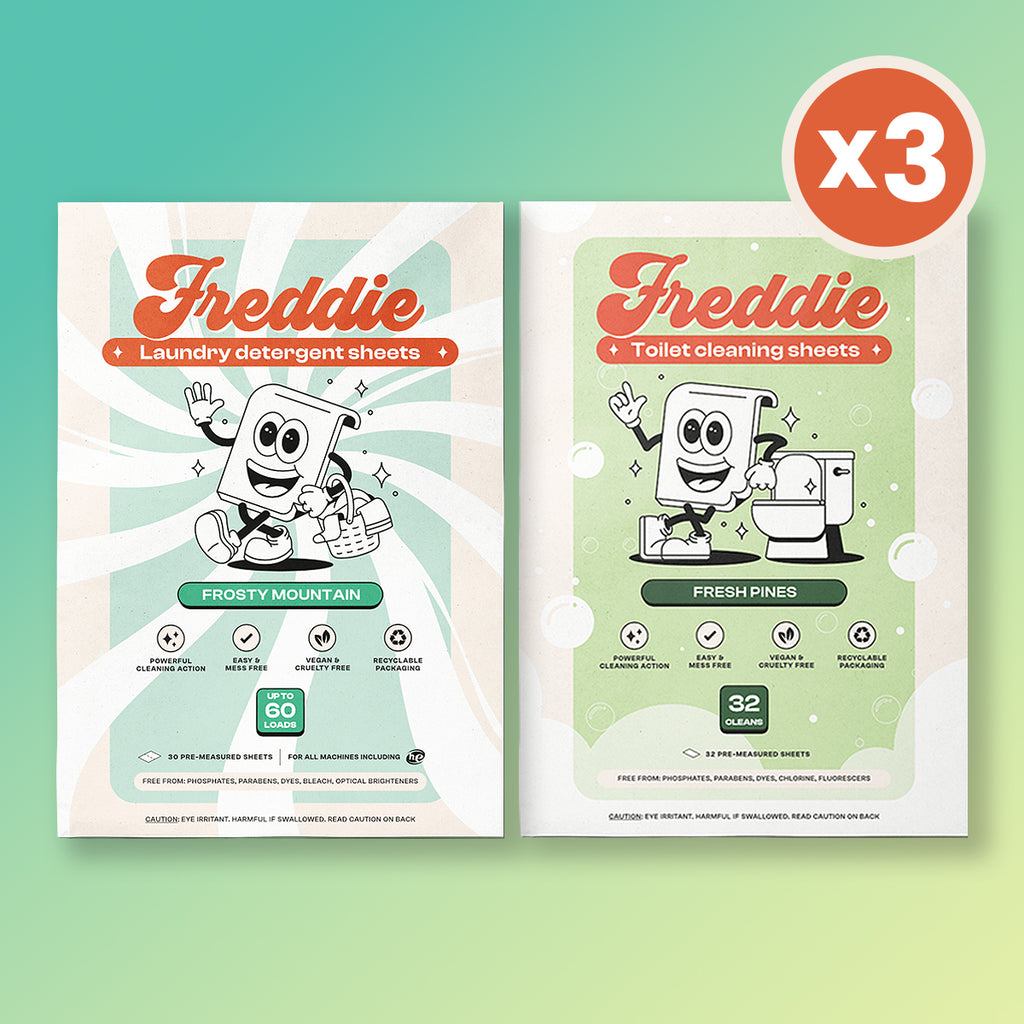 3x Laundry Detergent Sheets + 3x Toilet Cleaning Sheets Bundle -