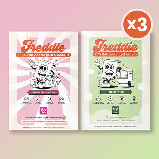 3x Laundry Detergent Sheets + 3x Toilet Cleaning Sheets Bundle